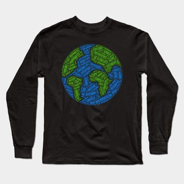 Earth Shape T-shirt Long Sleeve T-Shirt by prakashabhi